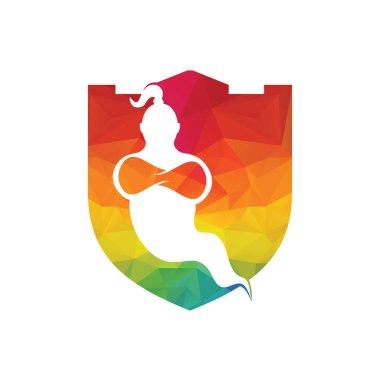 Genie Logo Tasarımı. Sihirli Fantezi Cin konsepti logosu.