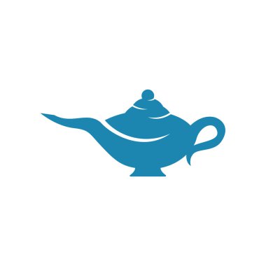 Genie magic lamp logo design vector. Lantern lamp logo template.