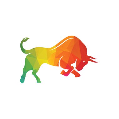 Bull butting logo design. Modern bull logo vector.  