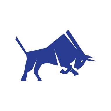 Bull butting logo design. Modern bull logo vector.  