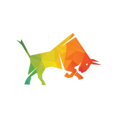 Bull butting logo design. Modern bull logo vector.  