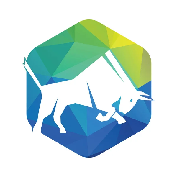 Bull Butting Logo Design Modern Bull Logo Vector — Stockový vektor