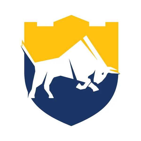 バッティングのロゴデザイン 現代の雄牛のロゴベクトル — ストックベクタ