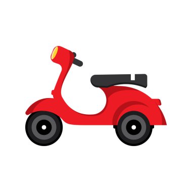 Eski mobilet vektör çizimi. Beyaz arkaplanda Scooter illüstrasyonu.