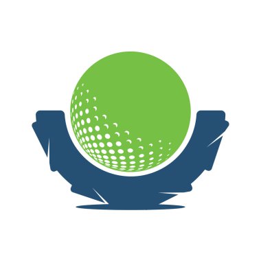 Top tasarımlı golf logosu. Golf ekipmanları şirketleri için kullanılabilir..