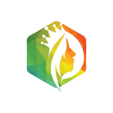 Moda Kraliçesi logosu tasarım şablonu. Güzellik salonu logosu tasarımı konsepti.