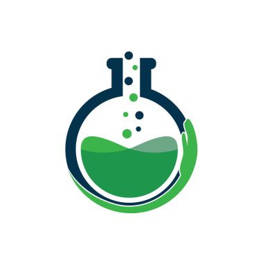 Laboratuar logo tüpü bilim vektör şablonu tasarımı.