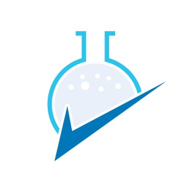Laboratuar logo tüpü bilim vektör şablonu tasarımı.