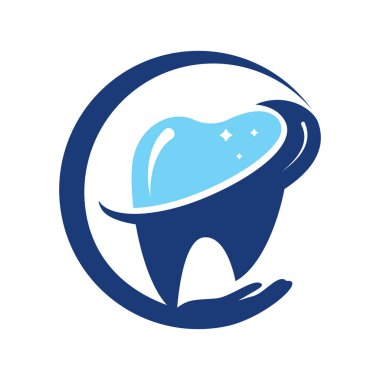 Diş logosu vektör illüstrasyon tasarımı. Diş Kliniği Logosu Dişleri soyut tasarım vektörü şablonu.