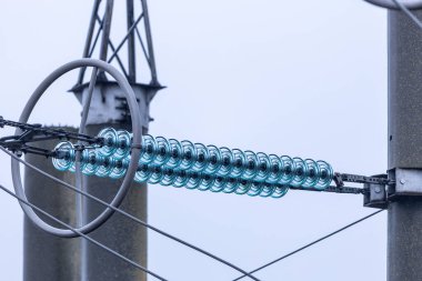 High voltage power lines in detail