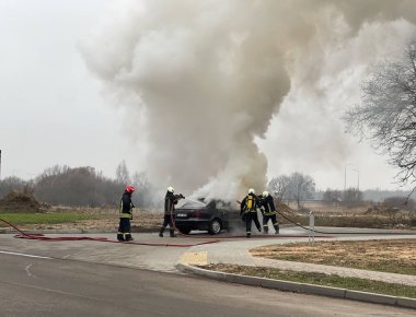 One day, a car catches fire in the city of Kaunas 01 26 2023