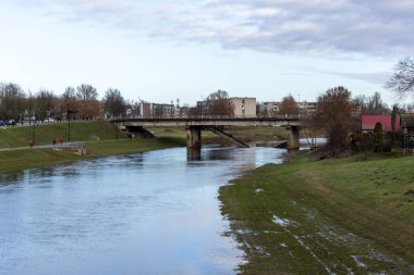 Part of the bridge structure collapsed in the city of Kdainiai 