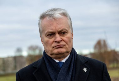 The President of the Republic of Lithuania Gitanas Nausda visits Kdainiai near the collapsing bridge 