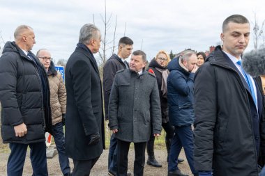 The President of the Republic of Lithuania Gitanas Nausda visits Kdainiai near the collapsing bridge 