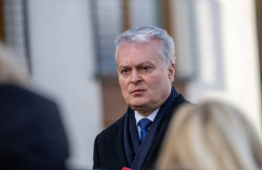 The President of the Republic of Lithuania Gitanas Nausda visits Kdainiai near the collapsing bridge 