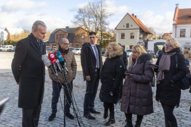 The President of the Republic of Lithuania Gitanas Nausda visits Kdainiai near the collapsing bridge