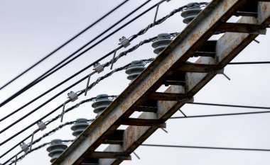 High voltage power lines in detai