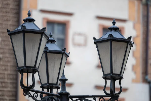 Old Wall Street Lighting Old Town Krakow — Stock Photo, Image