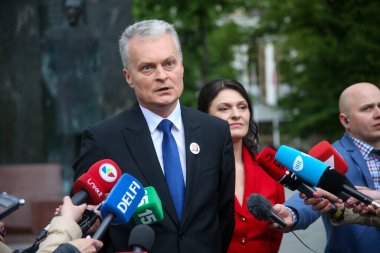 Gitana Nauseda 'nın Litvanya Cumhuriyeti Başkanı seçildiği akşam. Vilnius 05 26 2019