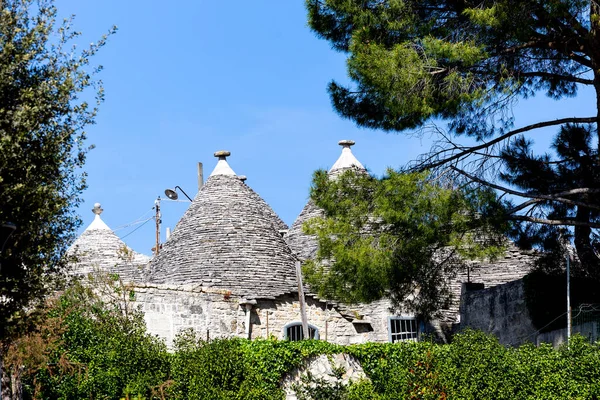Típicas Casas Trulli Con Techo Cónico Alberobello Apulia Sur Italia — Foto de Stock