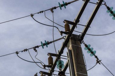 Yeşil yalıtkanlar ile ahşap bir elektrik direği