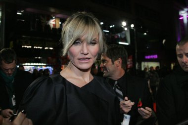 Gambit dünya prömiyeri Londra 'da Cameron Diaz' la 11 Nisan 2012 'de