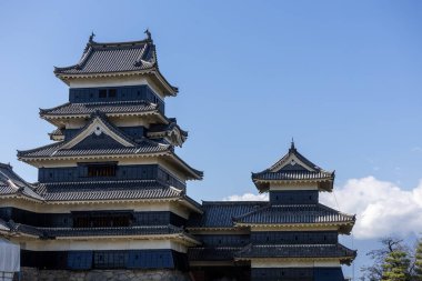 Matsumoto, Japonya - Nagano bölgesinde Chubu kasabası. Matsumoto Jo Şatosu, Japonya 'nın Ulusal Hazinesi olarak belirlenmiş 10: 12 2023