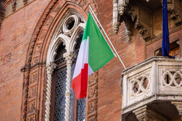 Italien Flagga Vinden Nationell Symbol Italien Stockfoto