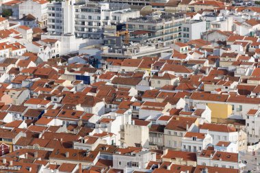 Portekiz, Nazare şehrinin panoramik görüntüsü.