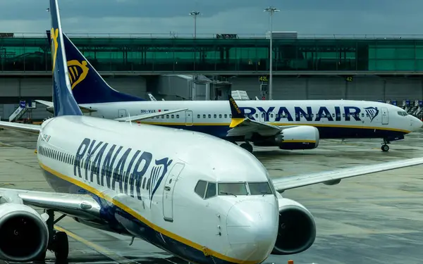 stock image London Stansted Airport, 2024 June 10, Ryanair, Boeing 737