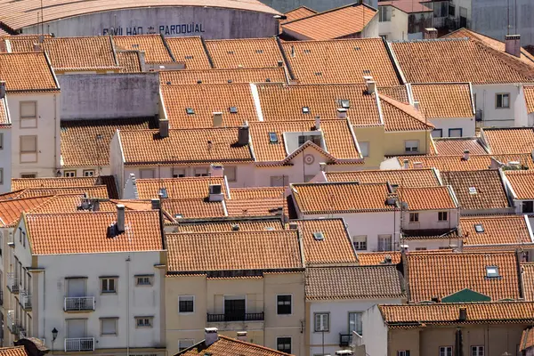 Nazare kasabasının panoramik manzarası yukarıdan, Portekiz 06: 13 2024