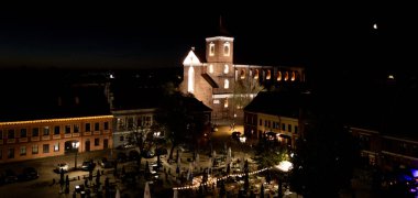 Tarihi Kaunas Eski Kasabası Gece Görüşü, 30 Haziran 2024