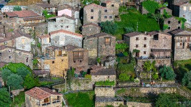 Talasnal: A Tourist Marvel in Portugal with Ancient Architecture, Stone Houses, and Narrow Alleys Captured by Drone on Jun 19, 2024 clipart