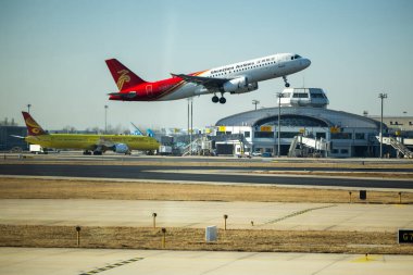 Air China Aircraft at Beijing Airport 12 03 2024 clipart