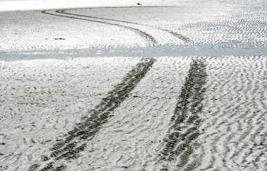 Düşük Gelgit sırasında kum ve su dokuları