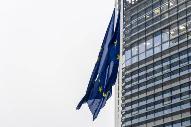 European Union flag at the European Parliament clipart