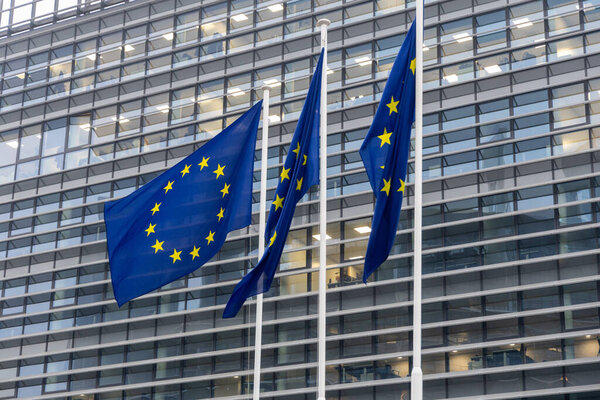 European Union flag at the European Parliament