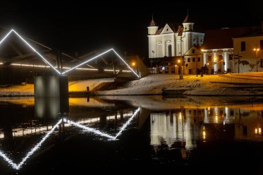 Kedainiai eski kasaba ve gece köprüsü