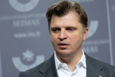 Litvanya Seimas Basın Konferansı 'nda Giedrimas Jeglinskas