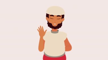 Genç edepsiz erkek karakter animasyonu, 4k video animasyonu