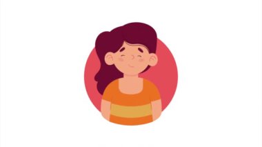 Küçük kız çocuk karakteri animasyonu, 4k video animasyonu