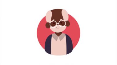 Afro yaşlı adam sakallı karakter, 4k video animasyonu