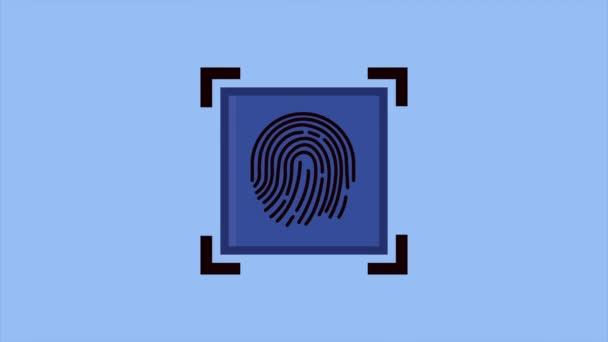 Finger Print Security Target Video Animated — Stock Video