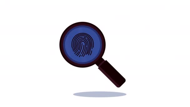 Finger Print Magnifying Glass Video Animated — Stock Video