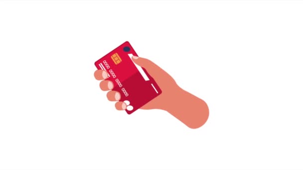 Animación Del Comercio Electrónico Del Banco Tarjeta Crédito Vídeo Animado — Vídeo de stock