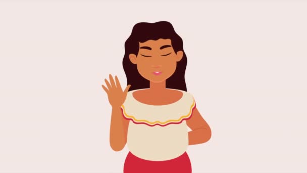 Jeune Indegenic Femme Personnage Animation Vidéo Animée — Video