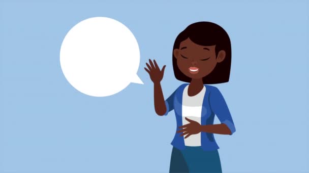 Afro Mujer Hablando Animación Personajes Video Animado — Vídeos de Stock