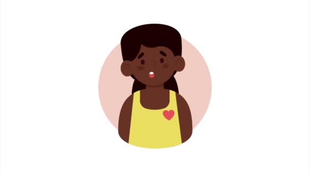 Animasi Karakter Anak Perempuan Afro Animasi Video — Stok Video