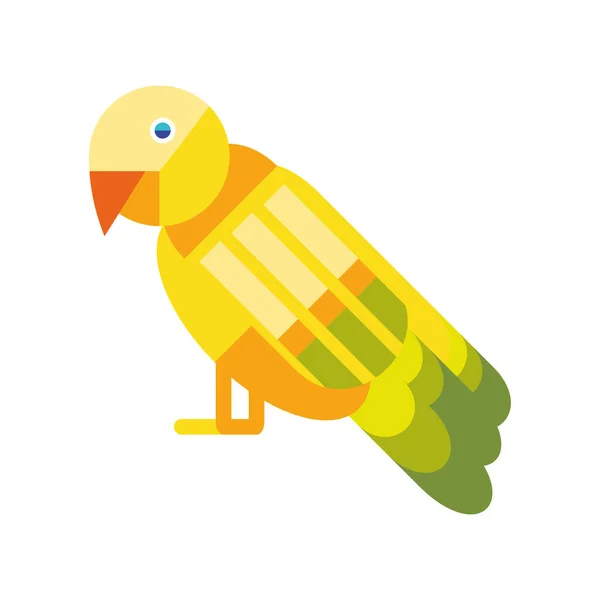 Papoušek Geometrická Ikona Izolovaný Styl — Stockový vektor