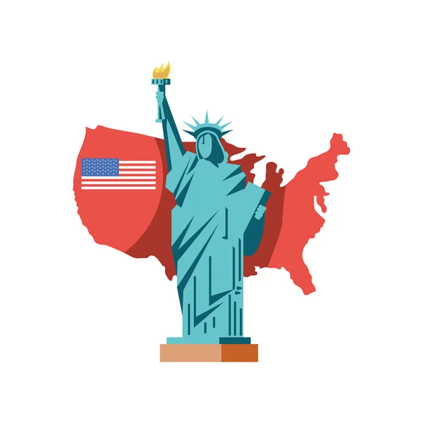 Icône Emblématique Tourisme Américain Isolé — Image vectorielle